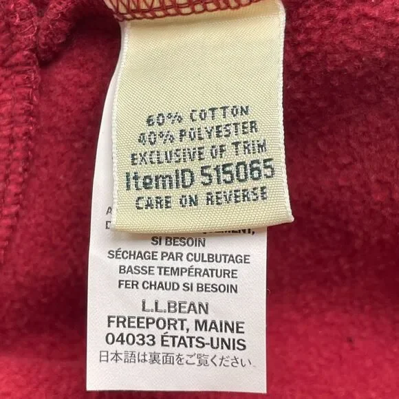 L.L. Bean Women's Cozy Pullover Sz L Hoodie Sweatshirt Dark Red Longer Length - Picture 6 of 7